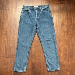 Everlane HR Cheeky Straight Leg Jeans - Dark Blue Wash